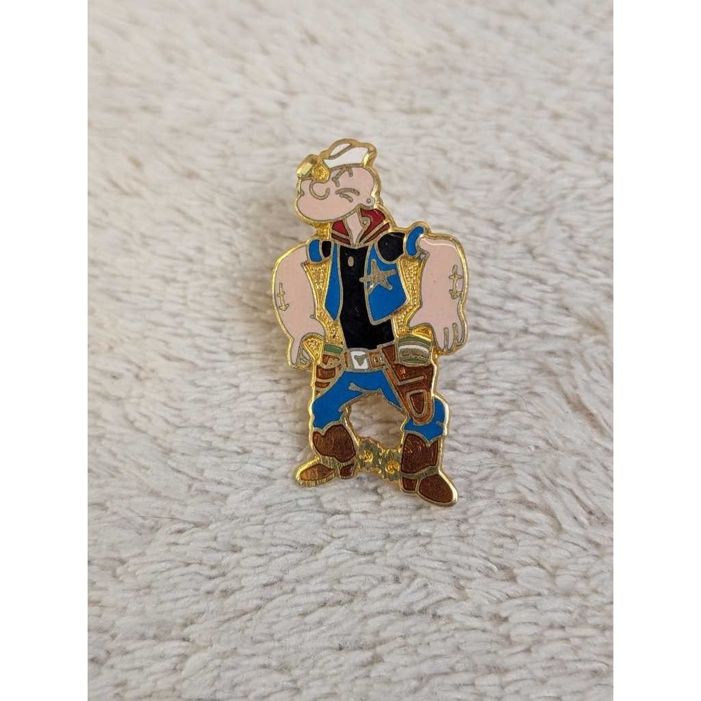 Popeye Enamel Pin Cowboy Western Character Collectible Jewelry Accessory
